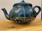 Blaue Vintage Vintage Teekanne aus Keramik 6