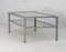 Steel Coffee Table with Double Smoked Glass Tops, France, 1970s, Image 1