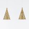 Danish Brass Pendant Lamps by Bengt Hjerting for Lyfa, 1950s, Set of 2 1