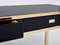 Black Lacquered Console Tables with Brass Details, by Jean Claude Mahey for Maison Roméo, 1970s, Set of 2 12