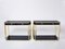 Black Lacquered Console Tables with Brass Details, by Jean Claude Mahey for Maison Roméo, 1970s, Set of 2 1