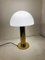 Mushroom Lamp in Brass and Mouth-Blown Glass from Glashütte Limburg, 1970s, Image 3