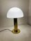 Mushroom Lamp in Brass and Mouth-Blown Glass from Glashütte Limburg, 1970s 2