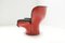 Elda Stuhl aus schwarzem Leder und roter Schale von Joe Colombo für Comfort, Italy 13