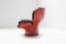 Elda Chair in Black Leather and Red Shell by Joe Colombo for Comfort, Italy, Image 14