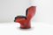 Elda Stuhl aus schwarzem Leder und roter Schale von Joe Colombo für Comfort, Italy 14