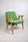 366 Lounge Chair in Light Green Velvet by Józef Chierowski, 1970s, Image 1