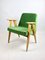 366 Lounge Chair in Light Green Velvet by Józef Chierowski, 1970s 5