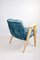 367 Lounge Chair in Blue Macau Velvet by Józef Chierowski, 1970s 5
