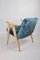 367 Lounge Chair in Blue Macau Velvet by Józef Chierowski, 1970s 4