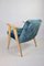 367 Lounge Chair in Blue Macau Velvet by Józef Chierowski, 1970s, Image 4