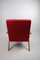 Red Armchair in Beech and Velvet, 1970s 8