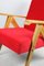 Red Armchair in Beech and Velvet, 1970s, Image 4