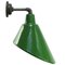 Vintage Industrial Cast Iron and Green Enamel Wall Sconce 1