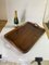 Large Art Deco Brown Color Patina Wood Tray, France, 1940s 7