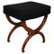 Biedermeier Stool in Stained Beech & Black Fabric, France, 1820s, Image 1