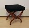 Biedermeier Stool in Stained Beech & Black Fabric, France, 1820s 5