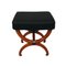 Biedermeier Stool in Stained Beech & Black Fabric, France, 1820s 2