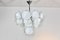 White Handblown Murano Glass Chandelier from Vistosi, Italy, 1970s, Image 9