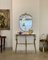 Mesa consola italiana de latón y mármol con espejo, años 50, Imagen 5