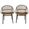 Rattan and Iron Lounge Chairs by Alan Fuchs, Czechoslovakia, 1970s, Set of 2 1