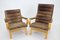 Contino Leather Armachair attributed to Yngve Ekström, Sweden, 1970s, Set of 2 5