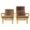 Contino Leather Armachair attributed to Yngve Ekström, Sweden, 1970s, Set of 2, Image 1