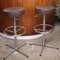 Vintage Semi Circle Holzbar mit 3 Barhockern, 1980er, 4er Set 12