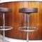 Mobile bar semicircolare in legno con 3 sgabelli, anni '80, set di 4, Immagine 11