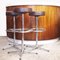 Vintage Semi Circle Wooden Slatted Bar with 3 Bar Stools, 1980s, Set of 4 15