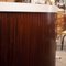 Mobile bar semicircolare in legno con 3 sgabelli, anni '80, set di 4, Immagine 10