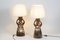 Brita La Nageuse Terracotta Lamps by Bastian Le Pemp, 1970s, Set of 2 3