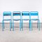 French Stacking Outdoor Chairs in Blue Metal from Tolix, 1950s, Set of 4 1