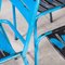 French Stacking Outdoor Chairs in Blue Metal from Tolix, 1950s, Set of 4, Image 6