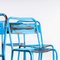 Chaises d'Extérieur Empilables en Métal Bleu de Tolix, France, 1950s, Set de 8 3