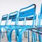 French Stacking Outdoor Chairs in Blue Metal from Tolix, 1950s, Set of 8 6