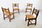 Vintage Brutalist Oak and Wicker dsDining Chairs, 1960s, Set of 4 9