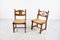Vintage Brutalist Oak and Wicker dsDining Chairs, 1960s, Set of 4, Image 8
