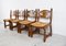 Vintage Brutalist Oak and Wicker dsDining Chairs, 1960s, Set of 4, Image 11