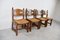 Vintage Brutalist Oak and Wicker dsDining Chairs, 1960s, Set of 4, Image 12