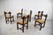 Vintage Brutalist Oak and Wicker Chairs, 1960s, Set of 6 8