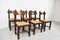 Vintage Brutalist Oak and Wicker Chairs, 1960s, Set of 6 5