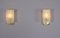 Lámparas de pared de cristal y latón, años 70. Juego de 2, Imagen 4