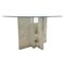 Mid-Century Modern Glass and Travertine Dining Table by Willy Ballez, 1970s 1