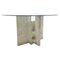 Mid-Century Modern Glass and Travertine Dining Table by Willy Ballez, 1970s, Image 1