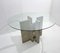 Mid-Century Modern Glass and Travertine Dining Table by Willy Ballez, 1970s 3