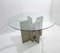 Mid-Century Modern Glass and Travertine Dining Table by Willy Ballez, 1970s, Image 3