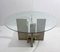 Mid-Century Modern Glass and Travertine Dining Table by Willy Ballez, 1970s 2