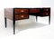Mid-Century Modern Wood Leather and Brass Wooden Desk, 1950s 5