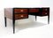 Mid-Century Modern Wood Leather and Brass Wooden Desk, 1950s, Image 5